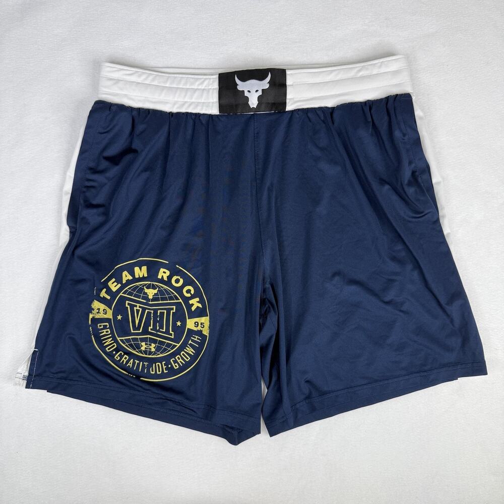 Under Armour Team Rock Shorts Mens XL Blue Sweat Microfiber 9" Training Sports
